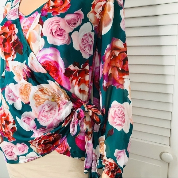 PINKO Multi Verde Sfoglia Blouse Size Extra Small - Picture 4 of 14